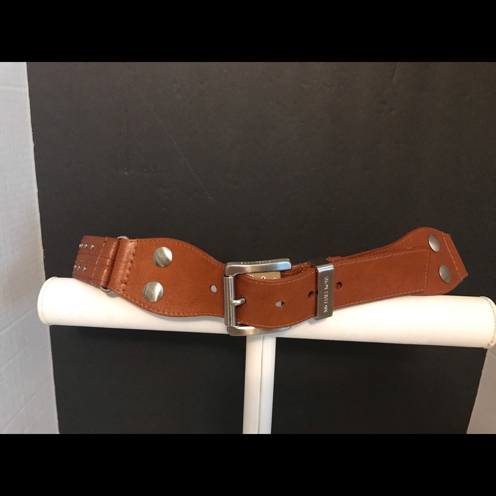 Womens Michael Kors Tan Leather Belt With Silvertone size Small - Picture 5 of 5